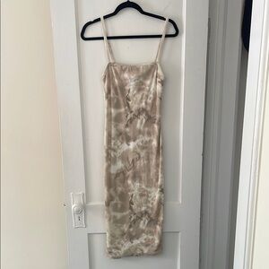 Zara Beige Tie-Dye Maxi Dress